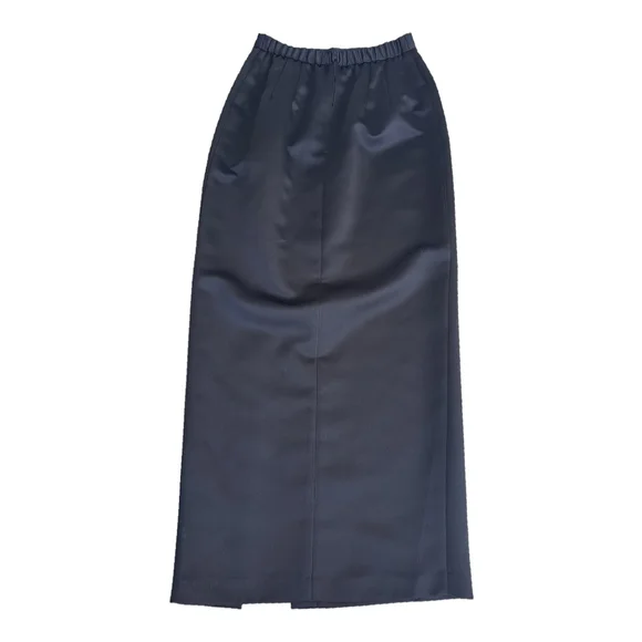 Alex Evenings Poly Satin long black slit skirt Gorgeous! EUC - Picture 2 of 8